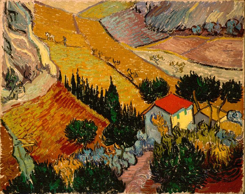 Vincent Van Gogh Landscape with House and Ploughman